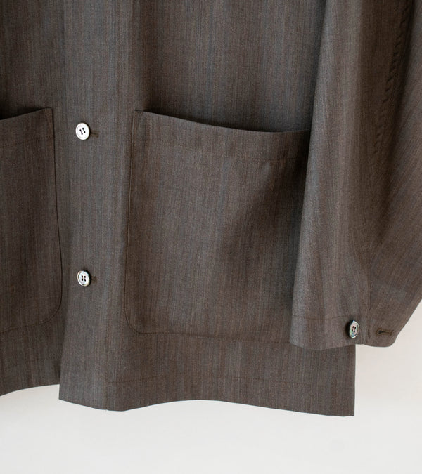 Gajiroc 'Wool Silk Three Pocket Shirt Jacket' (Taupe)