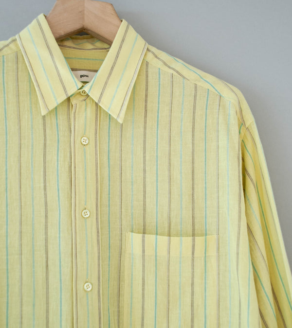 Gajiroc 'Cotton Linen Regular Collar Shirt' (Yellow)