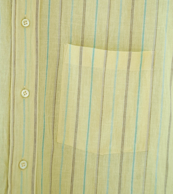 Gajiroc 'Cotton Linen Regular Collar Shirt' (Yellow)