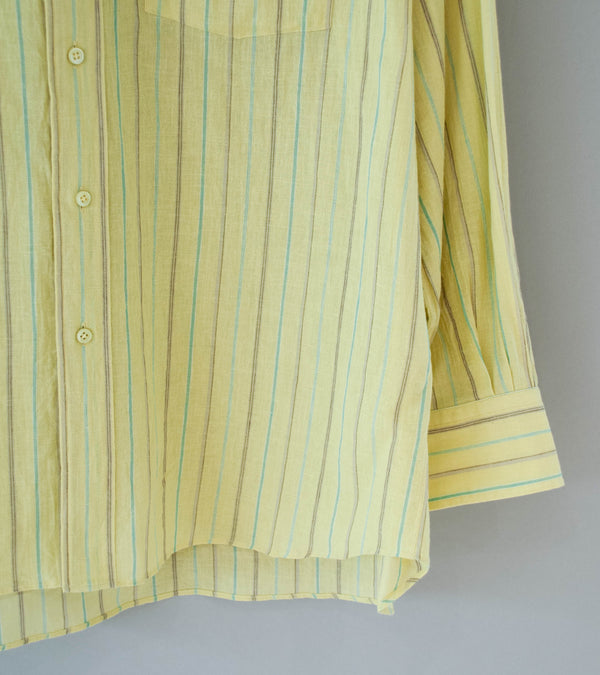 Gajiroc 'Cotton Linen Regular Collar Shirt' (Yellow)