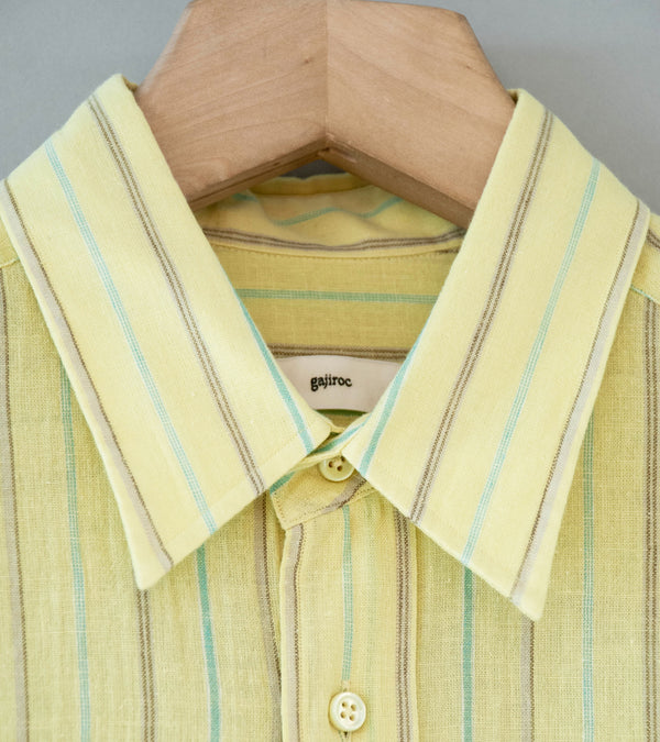 Gajiroc 'Cotton Linen Regular Collar Shirt' (Yellow)