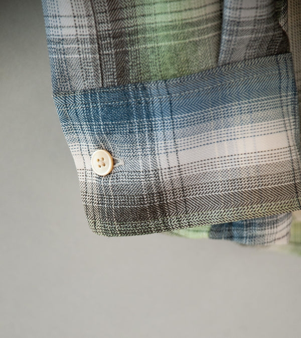 Auralee 'Super Light Wool Check Shirt' (Blue Green Check)