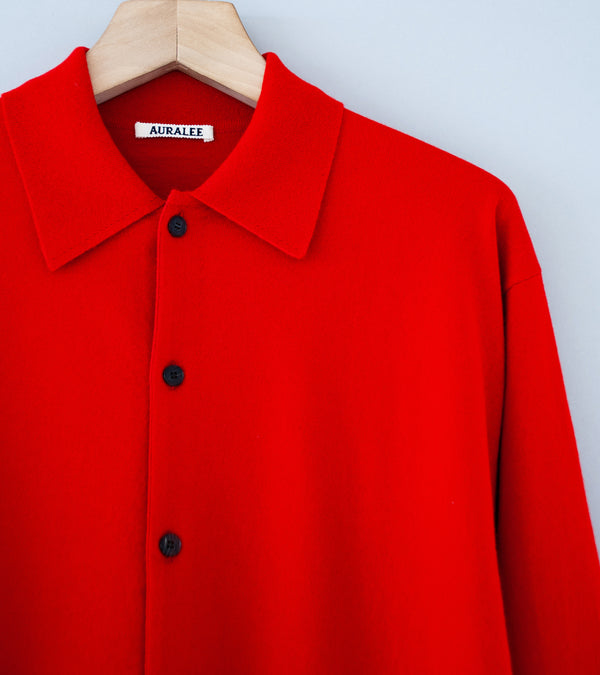 トップス HIGH TWIST WOOL KNIT SHIRT CARDIGAN 3 AURALEE HIGH TWIST WOOL KNIT SHIRT CARDIGAN #CHARCOAL