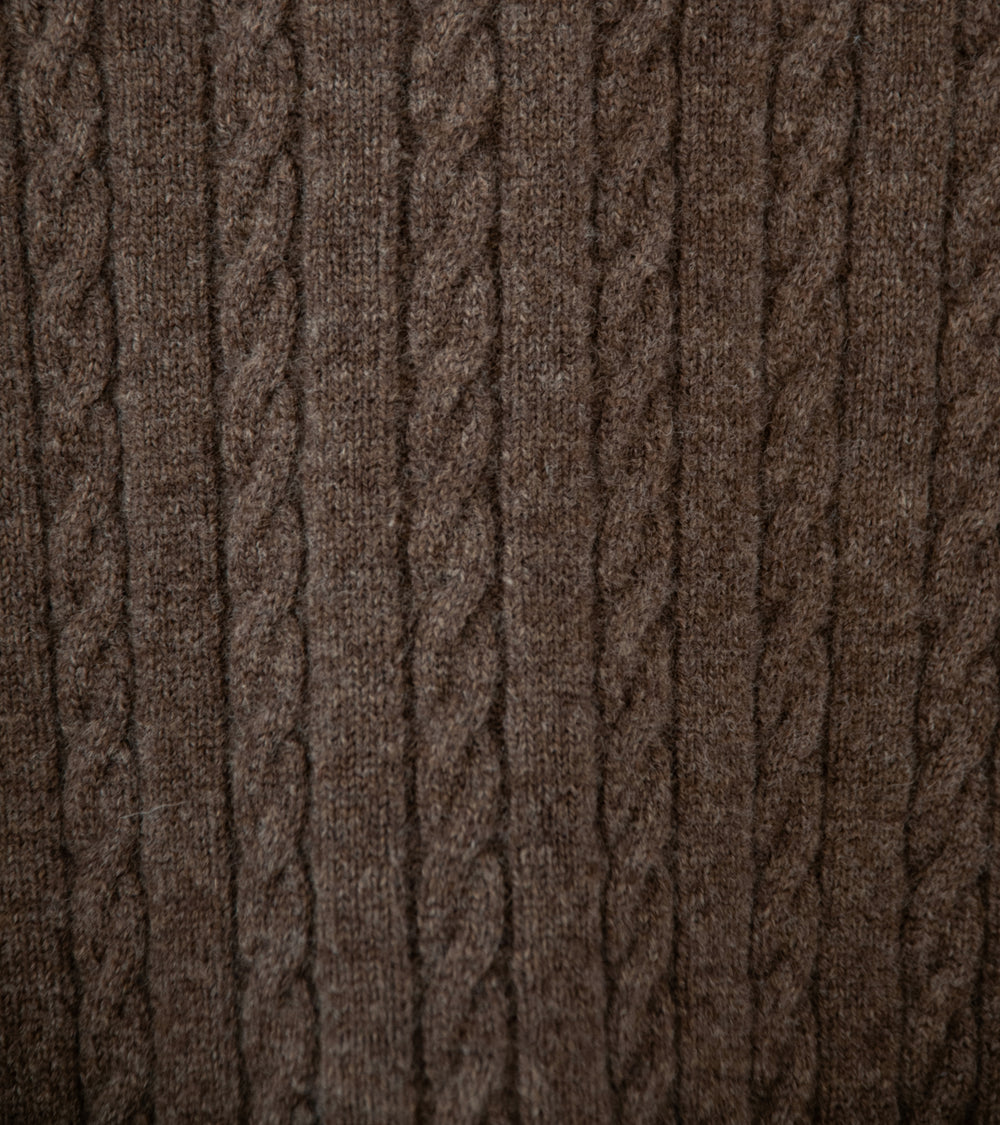 Auralee 'Super Fine Wool Aran Knit P/O' (Brown)