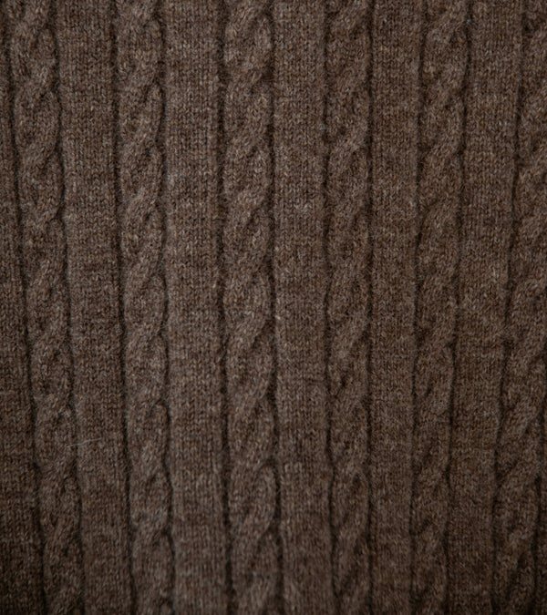 Auralee 'Super Fine Wool Aran Knit P/O' (Brown)