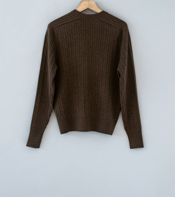 Auralee 'Super Fine Wool Aran Knit P/O' (Brown)