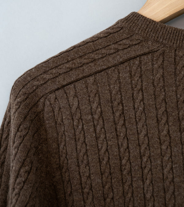 Auralee 'Super Fine Wool Aran Knit P/O' (Brown)
