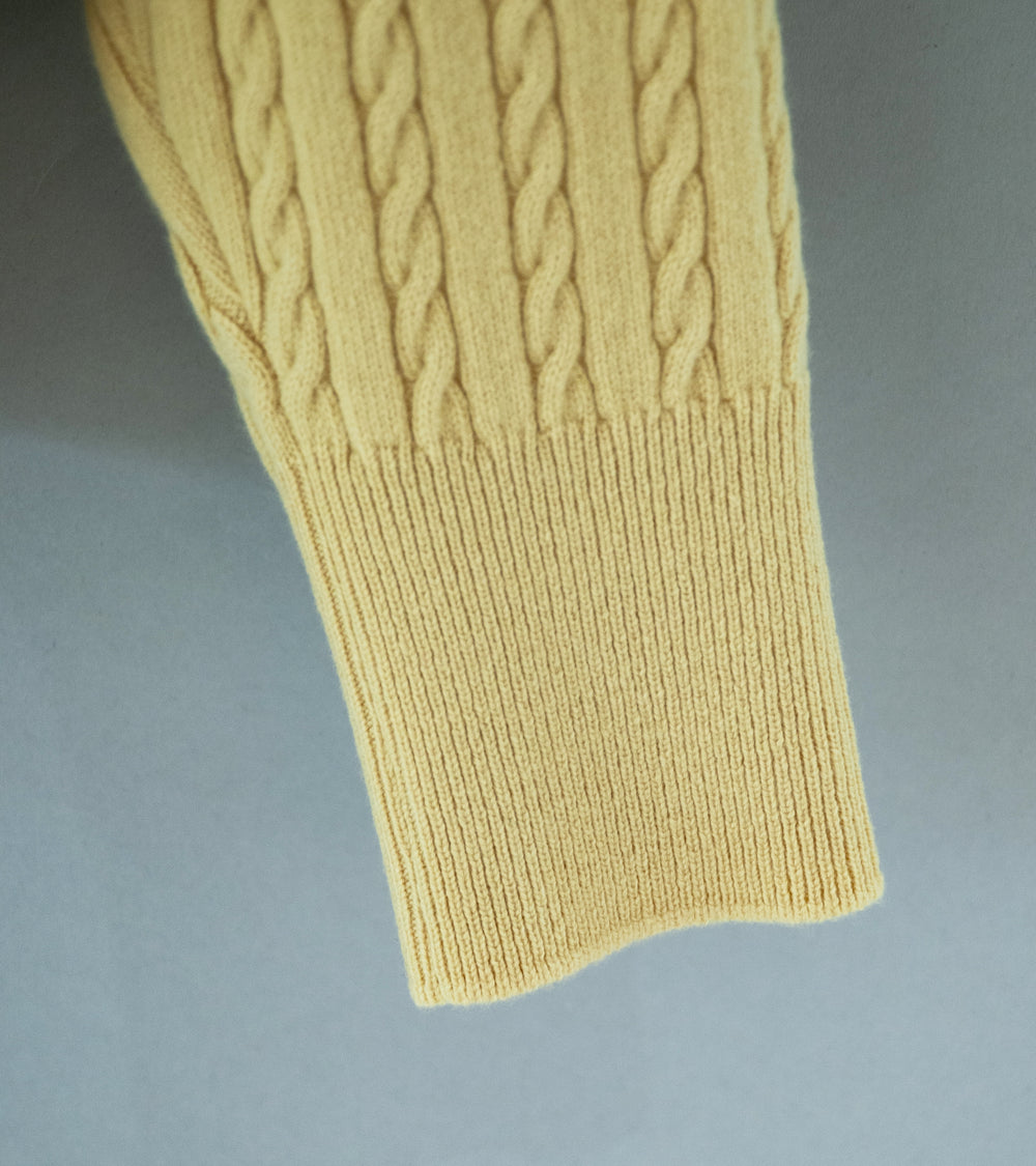 Auralee 'Super Fine Wool Aran Knit P/O' (Yellow Beige)
