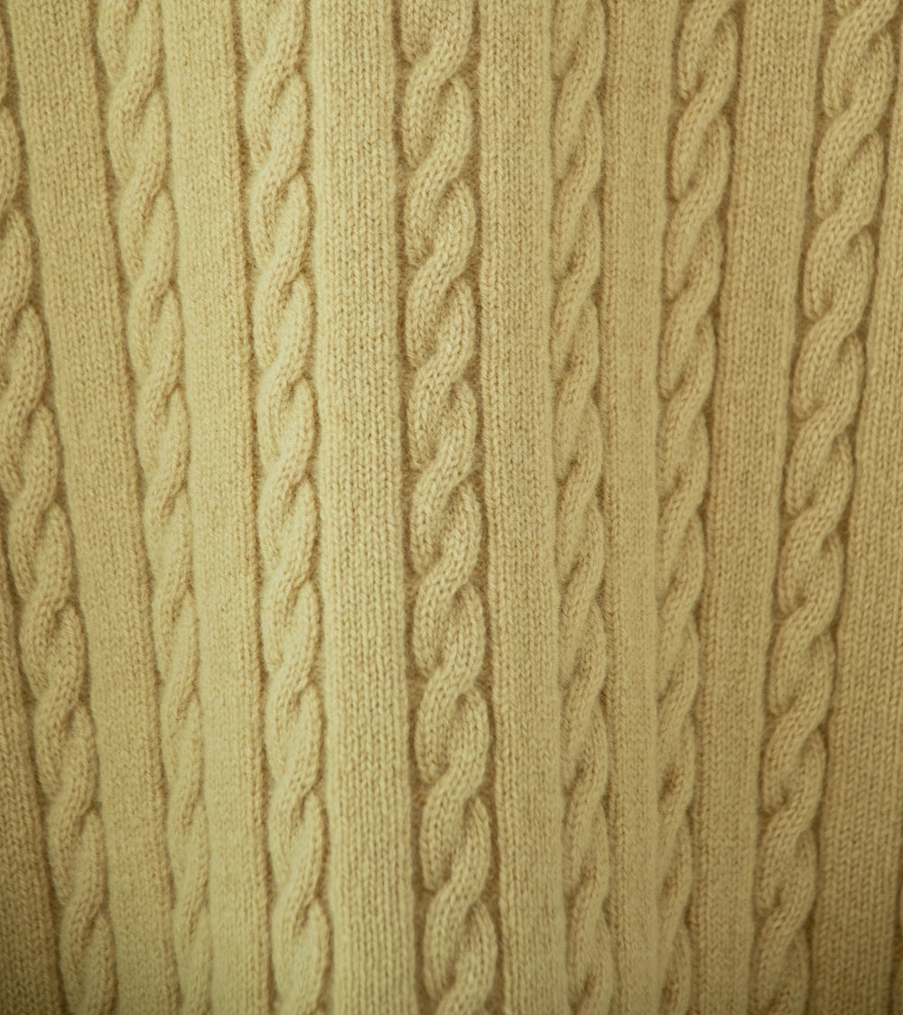 Auralee 'Super Fine Wool Aran Knit P/O' (Yellow Beige)