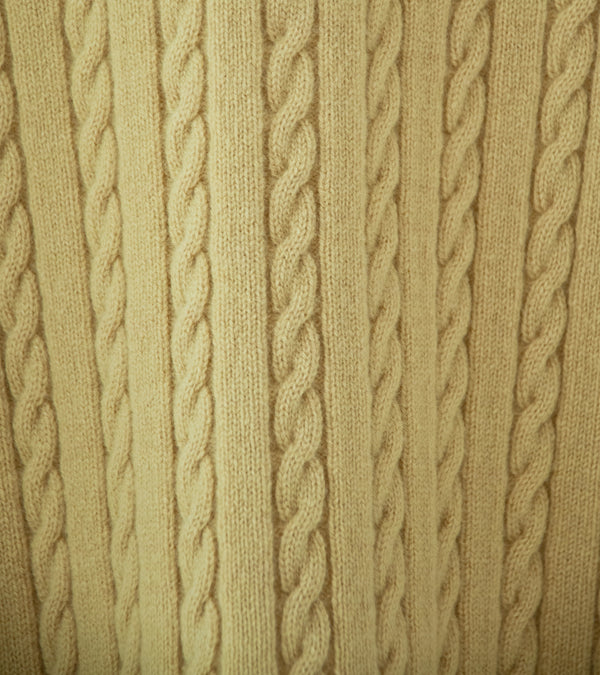 Auralee 'Super Fine Wool Aran Knit P/O' (Yellow Beige)