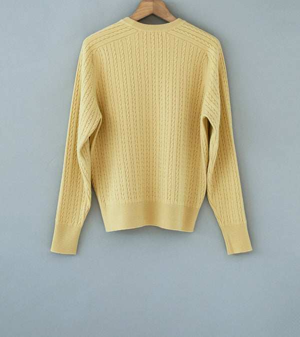 Auralee 'Super Fine Wool Aran Knit P/O' (Yellow Beige)