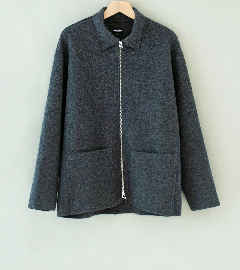 Arpenteur 'Linea Zip Sweater' (Heather Grey Felted Wool)