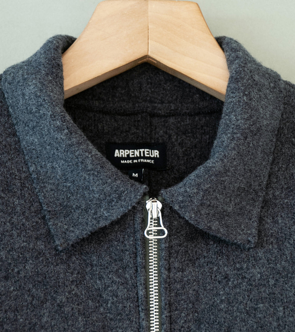 Arpenteur 'Linea Zip Sweater' (Heather Grey Felted Wool)