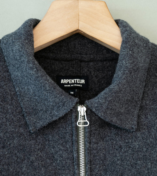 Arpenteur 'Linea Zip Sweater' (Heather Grey Felted Wool)