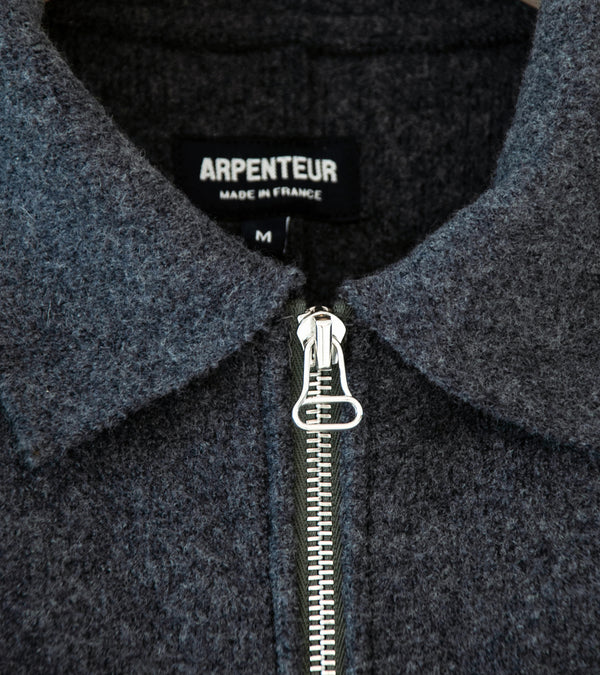Arpenteur 'Linea Zip Sweater' (Heather Grey Felted Wool)