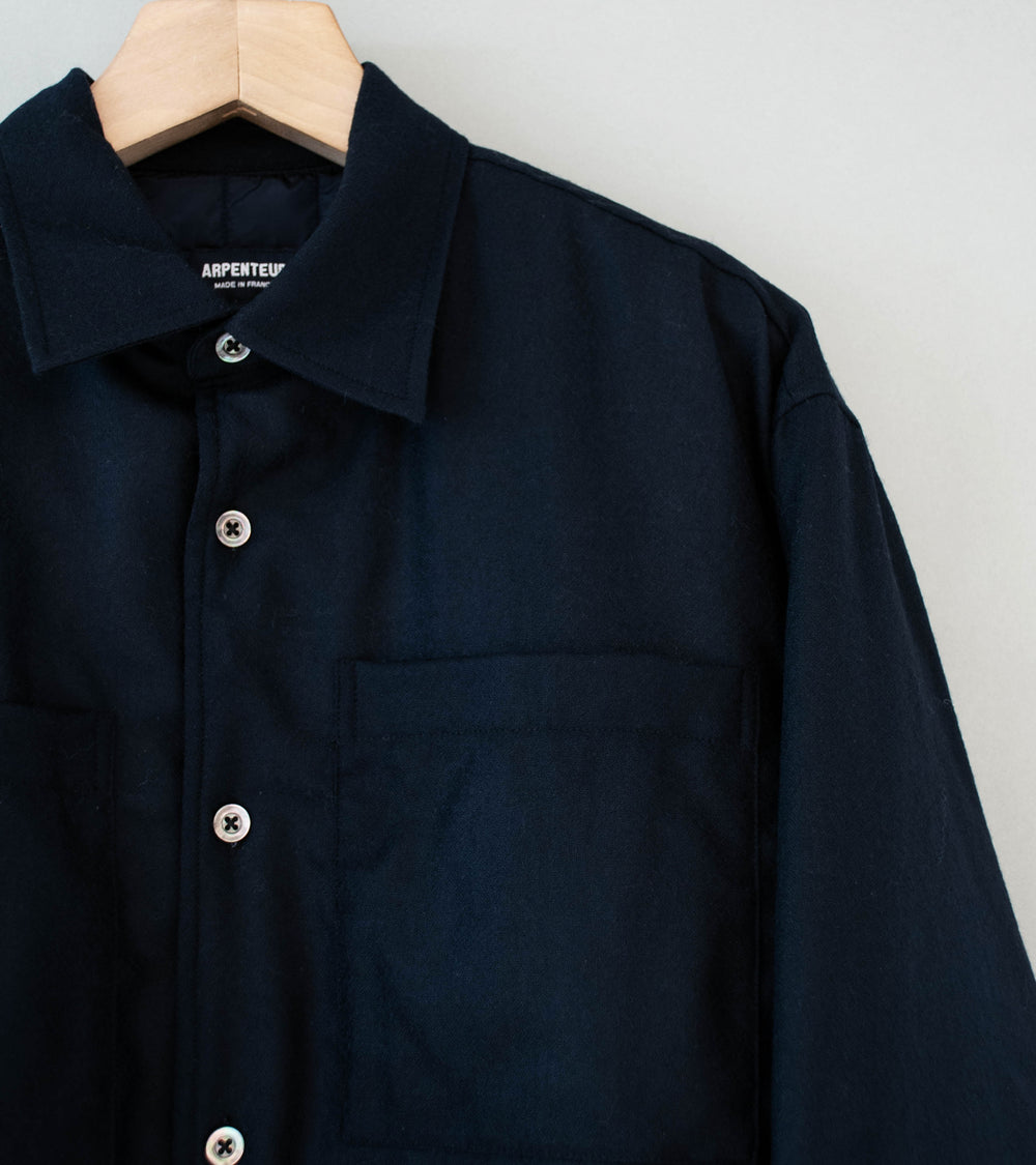 Arpenteur 'Twin Quilted Shirt' (Midnight Wool Flannel)