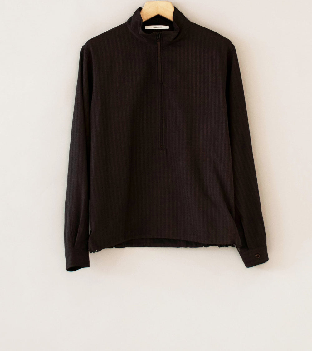 Product Twelve 'Techno Wool Sucker Half Zip Shirt' (Brown)