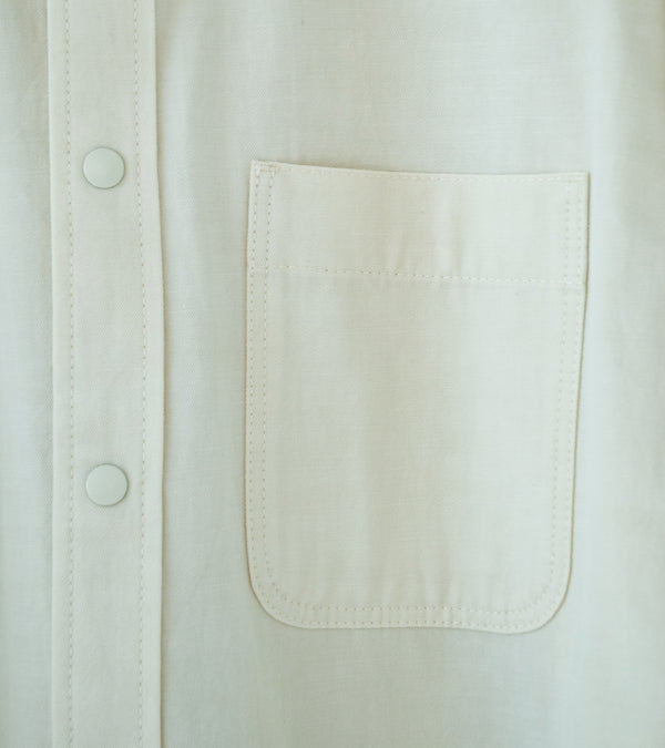 Aton 'Shirt Jacket' (Off White Hard Washed Cotton)