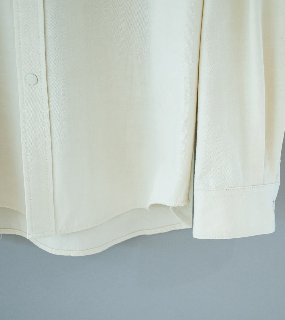 Aton 'Shirt Jacket' (Off White Hard Washed Cotton)