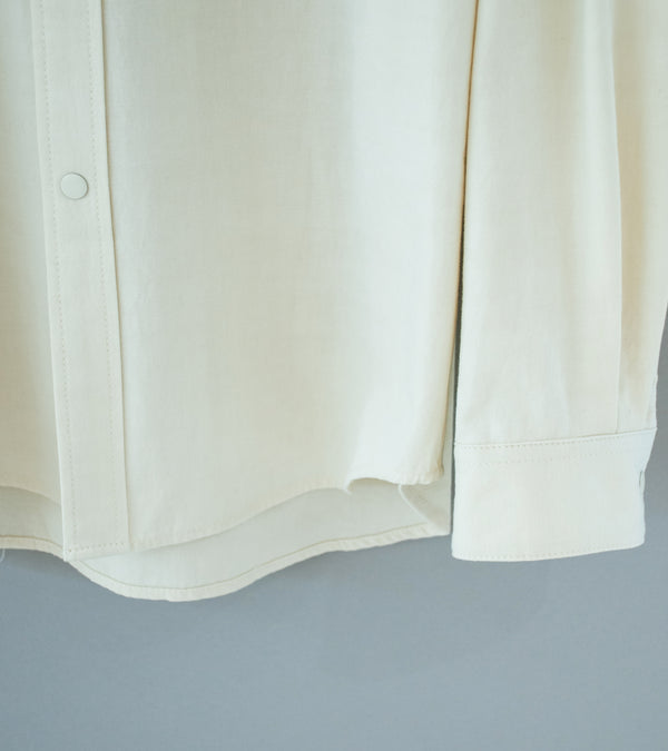 Aton 'Shirt Jacket' (Off White Hard Washed Cotton)