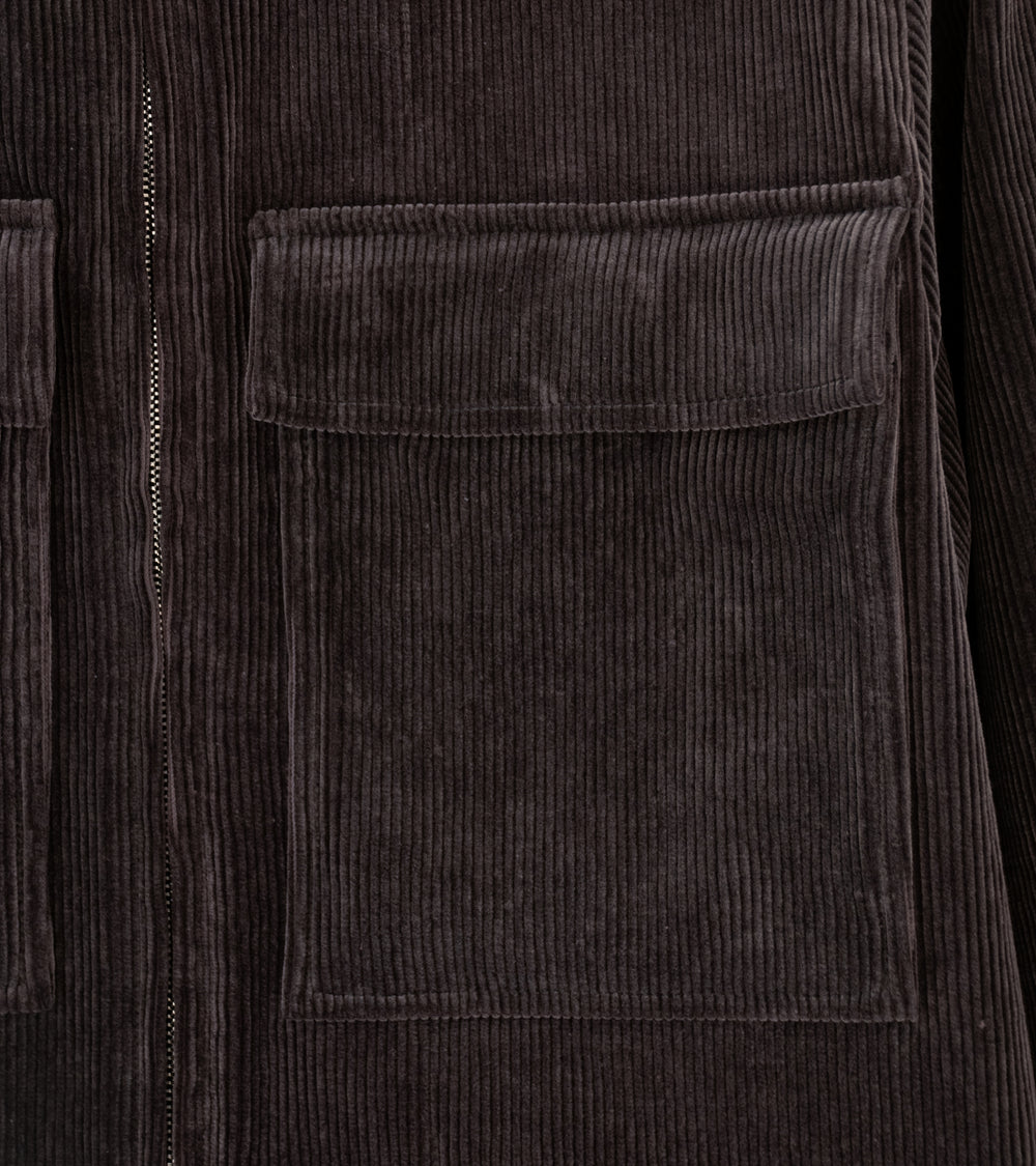 Evan Kinori 'Zip Jacket' (Dark Taupe Cotton Corduroy)