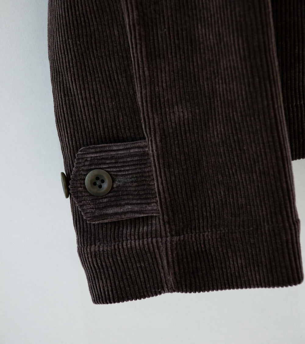 Evan Kinori 'Zip Jacket' (Dark Taupe Cotton Corduroy)