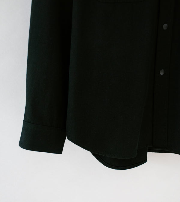 Aton 'Shirt Jacket' (Black Hard Washed Cotton)