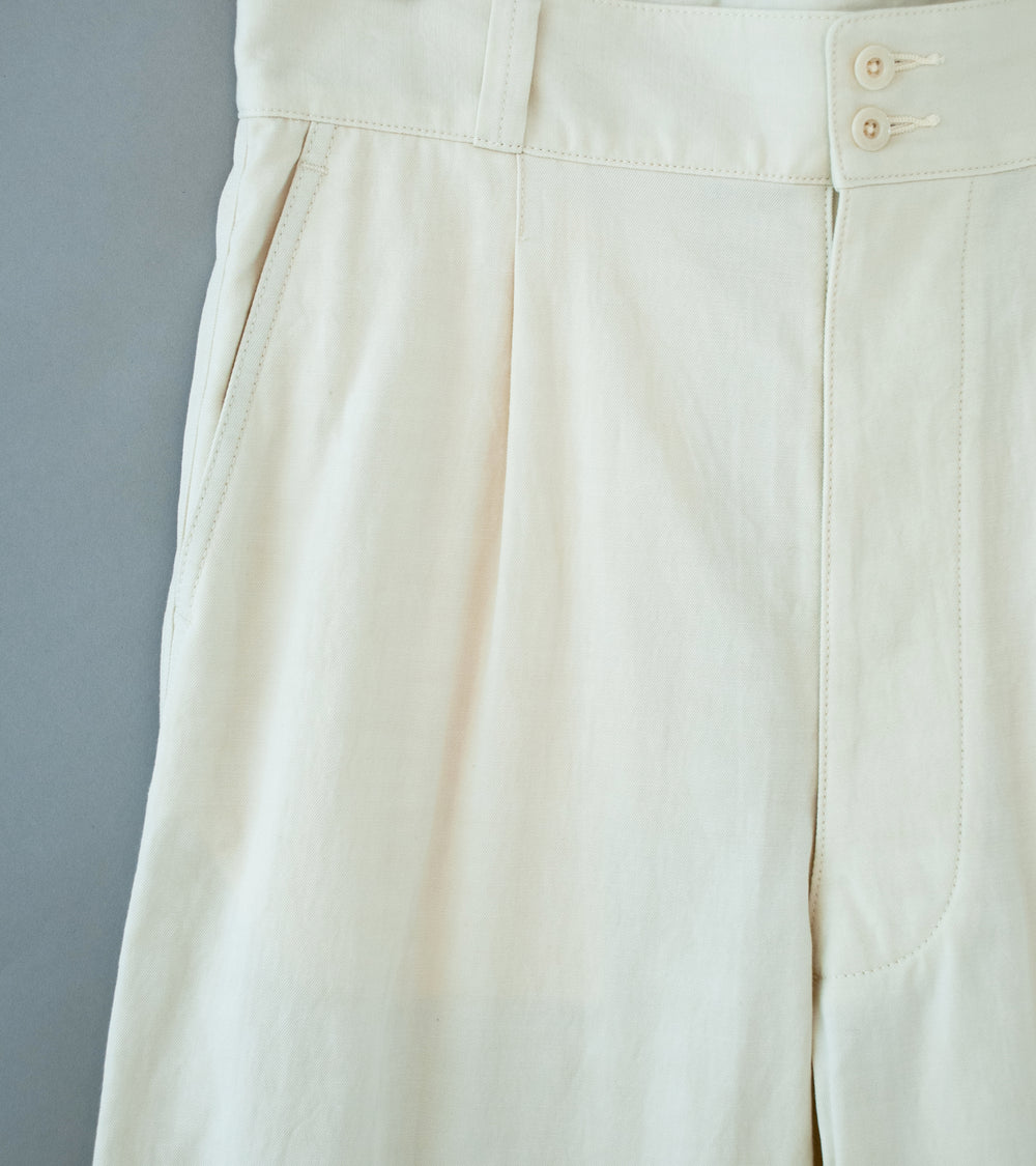 Aton 'M-47 Pants' (Off White Hard Washed Cotton)