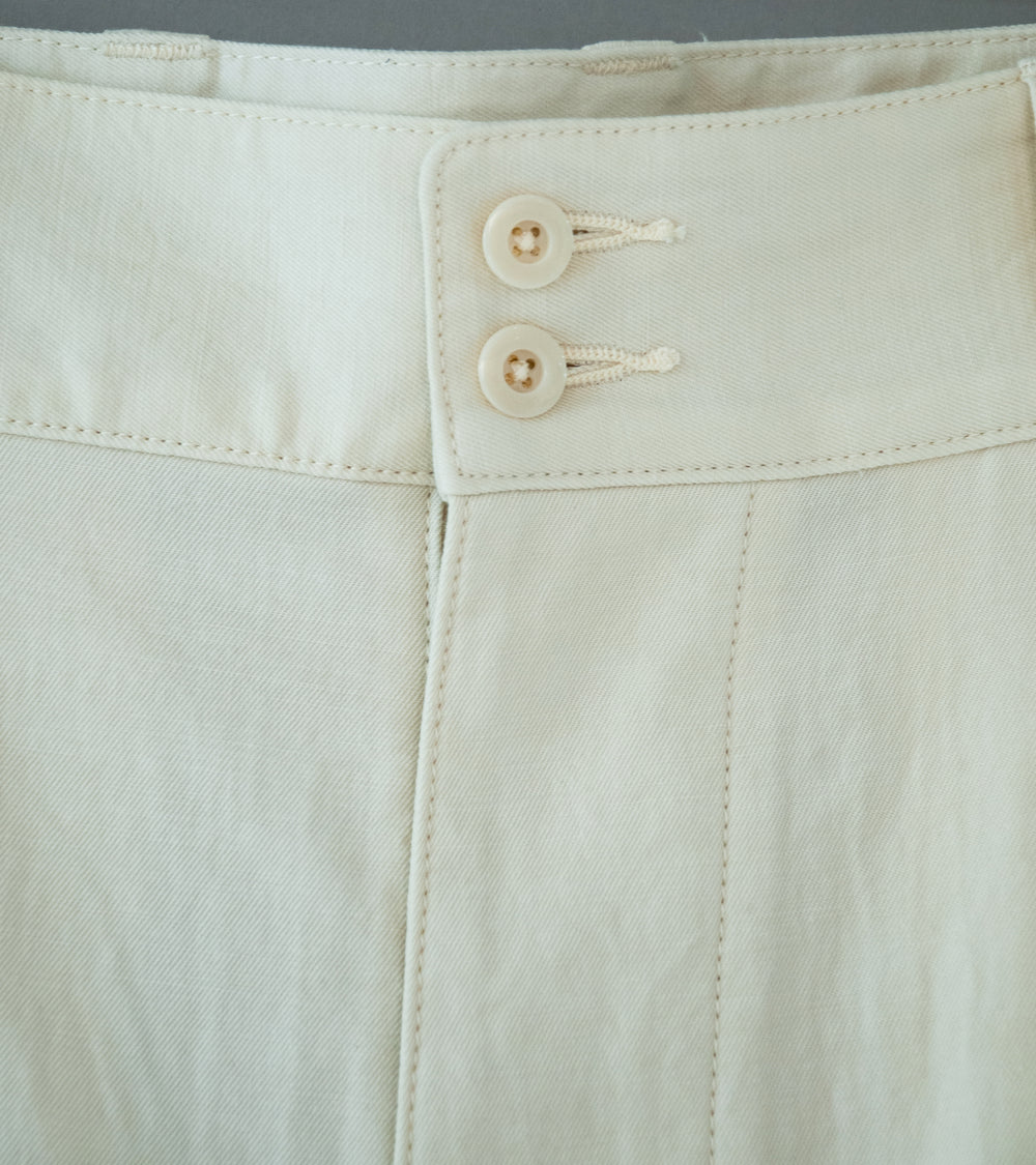 Aton 'M-47 Pants' (Off White Hard Washed Cotton)
