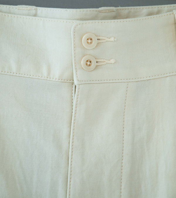 Aton 'M-47 Pants' (Off White Hard Washed Cotton)