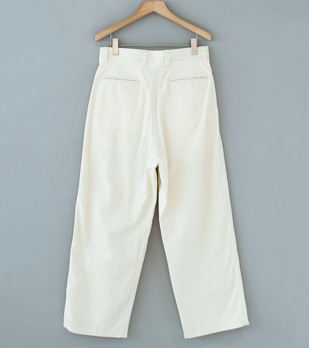 Aton 'M-47 Pants' (Off White Hard Washed Cotton)