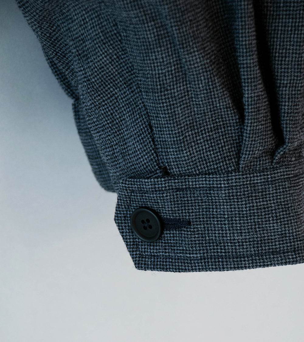 Evan Kinori 'Zip Jacket Two' (Charcoal Black Wool Puppytooth)