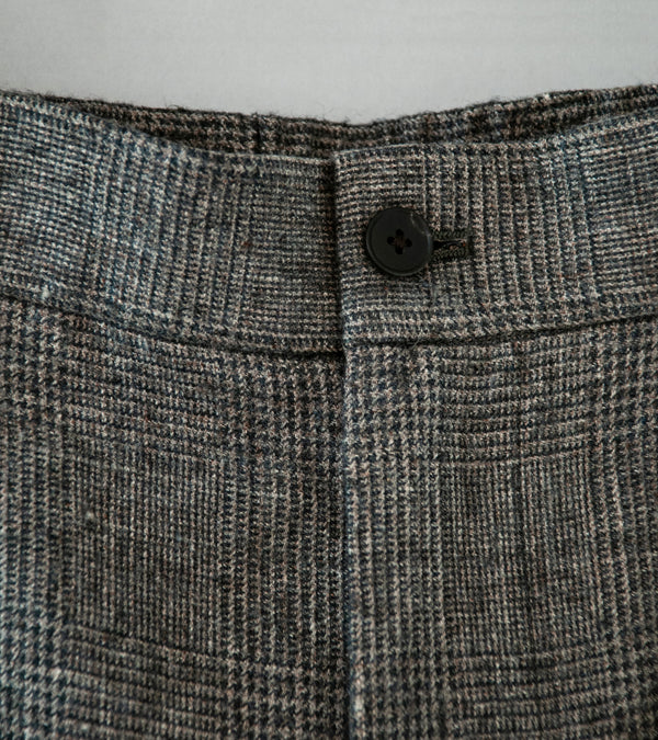 Aton 'Loose Fit Pants' (Check Linen Wool Twill)