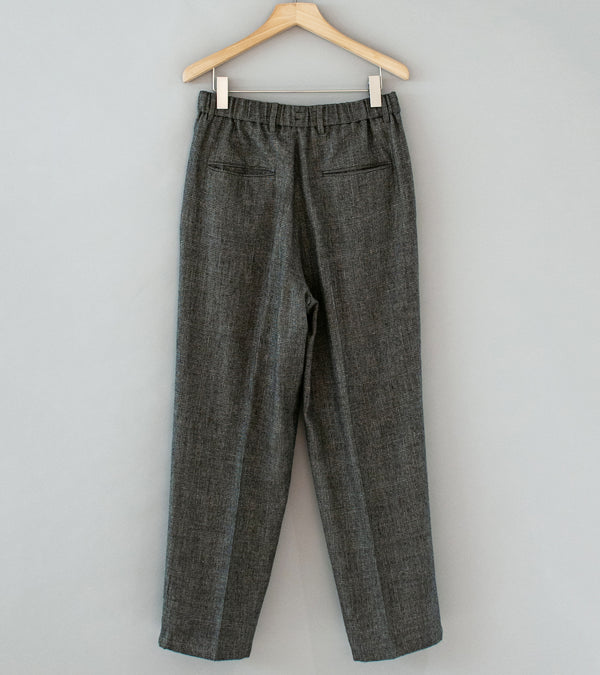 Aton 'Loose Fit Pants' (Check Linen Wool Twill)