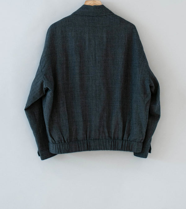 Evan Kinori 'Zip Jacket Two' (Charcoal Black Wool Puppytooth)