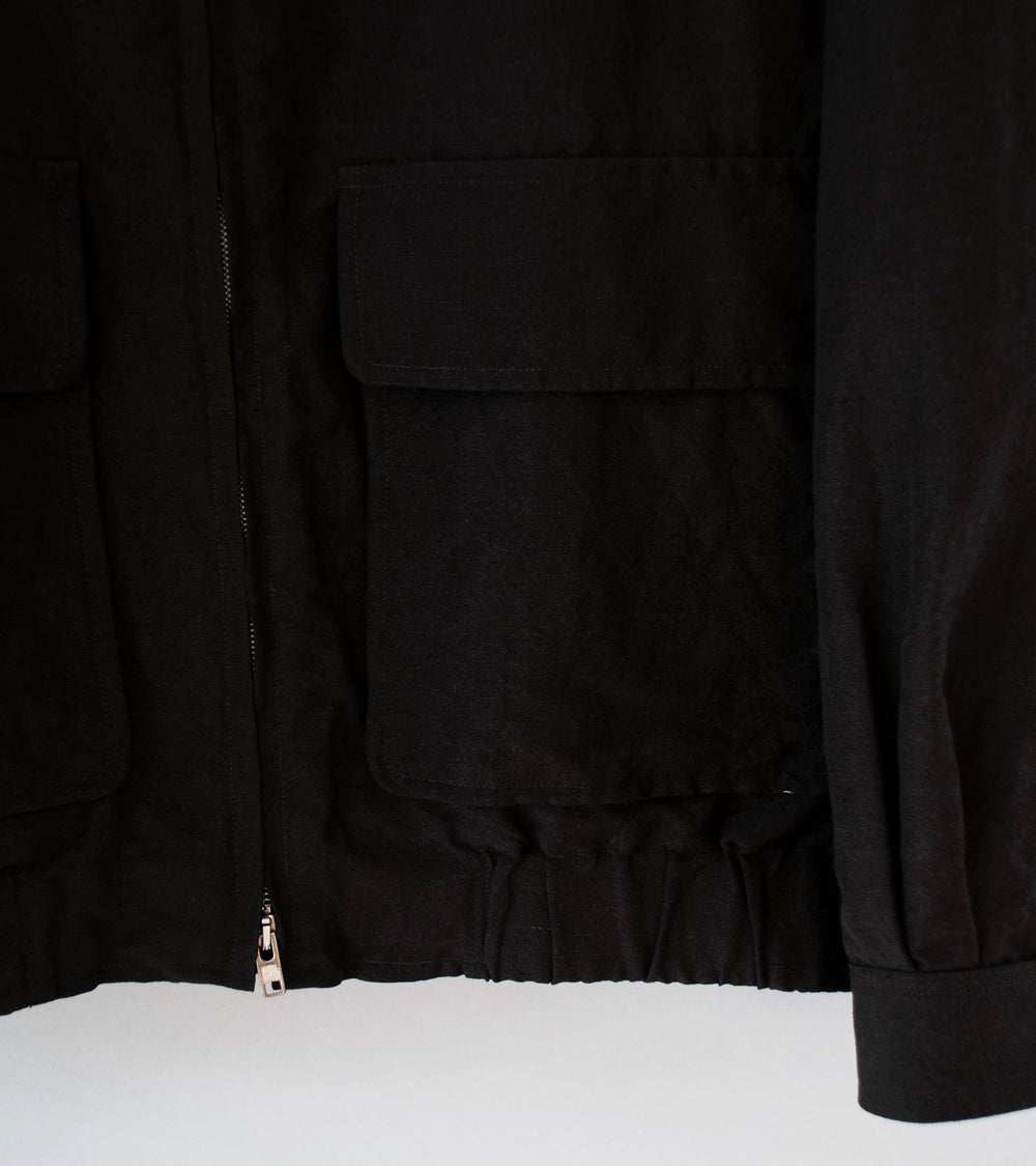Evan Kinori 'Zip Jacket Two' (Dark Brown Wool Linen Canvas)