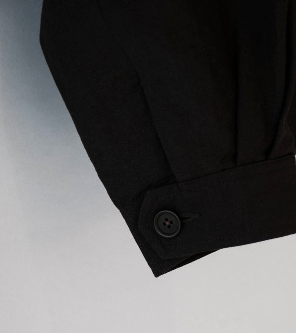 Evan Kinori 'Zip Jacket Two' (Dark Brown Wool Linen Canvas)