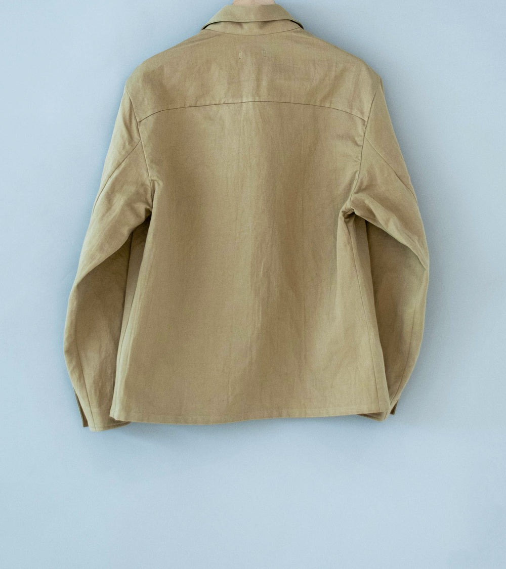 Evan Kinori 'Three Pocket Jacket' (Khaki Natural Gallnut Dye Cotton Washi Twill)
