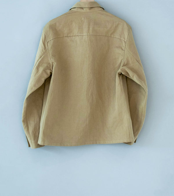 Evan Kinori 'Three Pocket Jacket' (Khaki Natural Gallnut Dye Cotton Washi Twill)