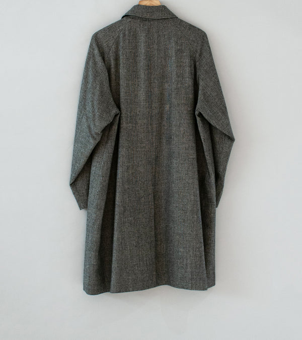 Aton 'Balmacaan Coat' (Check Linen Wool Twill) – C'H'C'M'