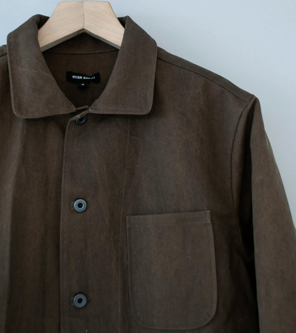 Evan Kinori 'Three Pocket Jacket' (Dark Olive Sumi Ink Dye Cotton Washi Canvas)