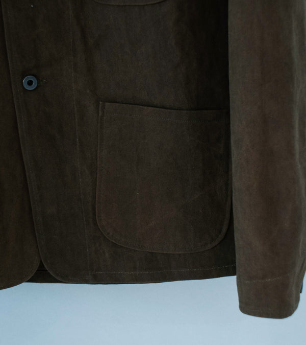 Evan Kinori 'Three Pocket Jacket' (Dark Olive Sumi Ink Dye Cotton Washi Canvas)