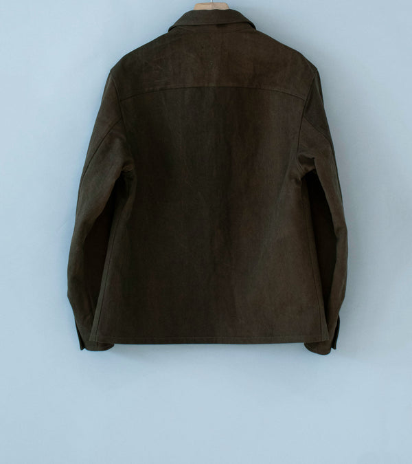 Evan Kinori 'Three Pocket Jacket' (Dark Olive Sumi Ink Dye Cotton Washi Canvas)