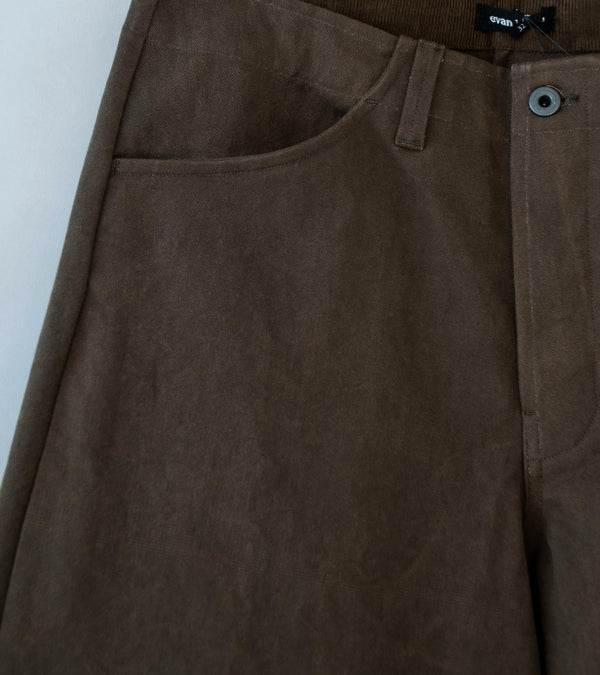 Evan Kinori 'Four Pocket Pant' (Dark Olive Sumi Ink Dye Cotton Washi Canvas)