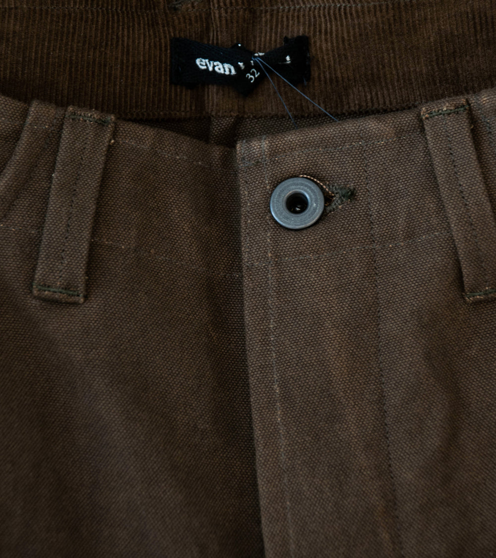 Evan Kinori 'Four Pocket Pant' (Dark Olive Sumi Ink Dye Cotton Washi Canvas)