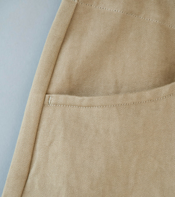 Evan Kinori 'Four Pocket Pant' (Khaki Natural Gallnut Dye Cotton Washi Twill)