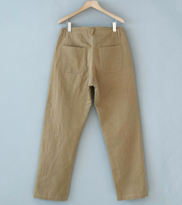 Evan Kinori 'Four Pocket Pant' (Khaki Natural Gallnut Dye Cotton Washi Twill)