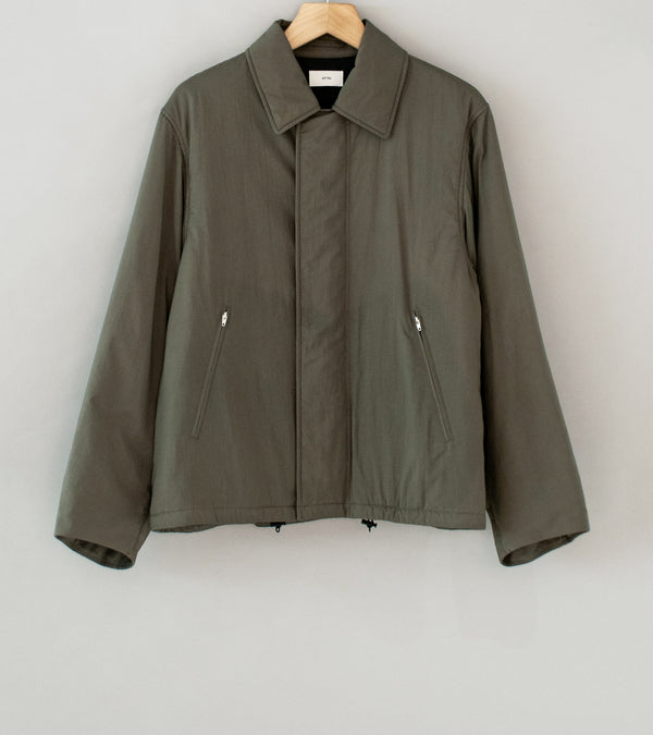 Aton 'Wool Padded Harrington Jacket' (Khaki Matt Airy Nylon)