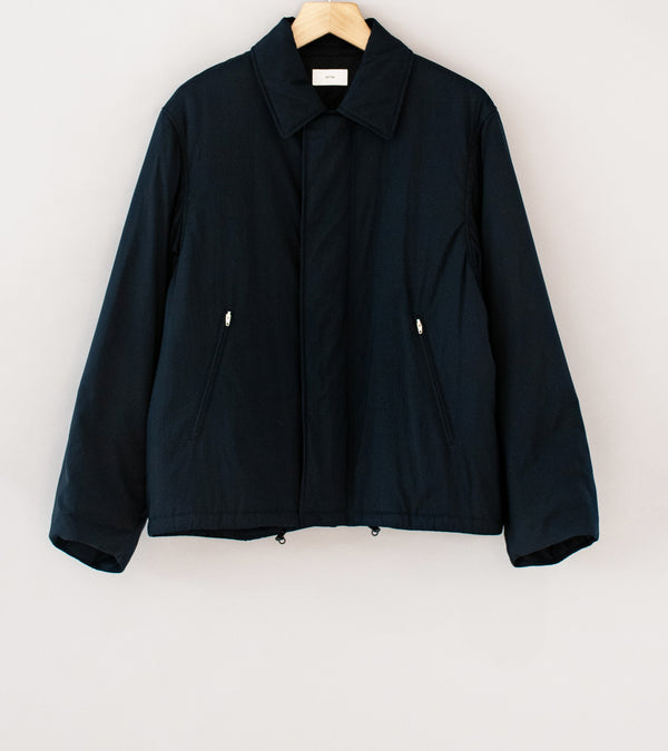 Aton 'Wool Padded Harrington Jacket' (Navy Matt Airy Nylon)