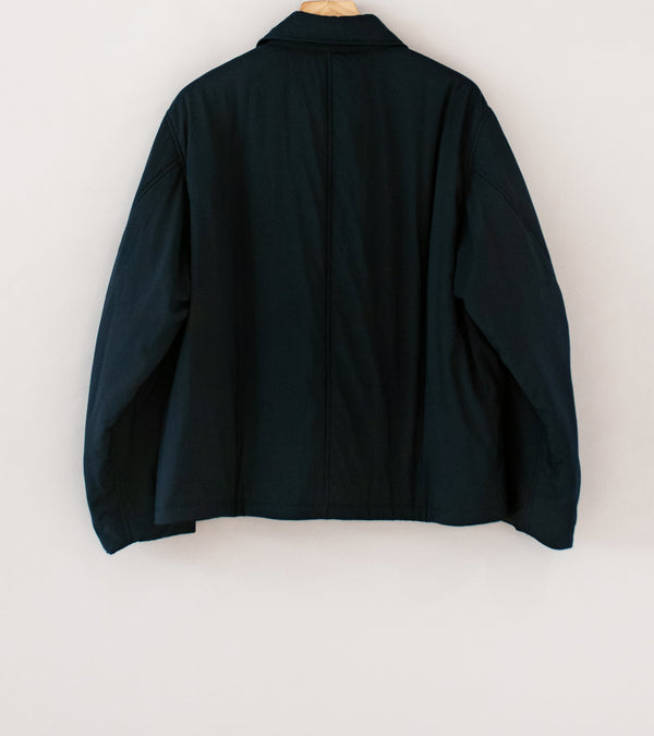 Aton 'Wool Padded Harrington Jacket' (Navy Matt Airy Nylon)
